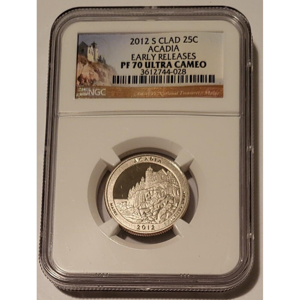 2012 S Clad Acadia NP Quarter Proof PF70 UC NGC Early Releases